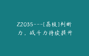 Z2035—[荔枝]判断力，战斗力持续提升