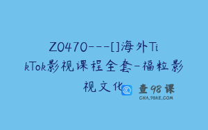 Z0470---[]海外TikTok影视课程全套-福粒影视文化