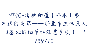 N740-海豚知道【书本上参不透的关窍——形意拳三体式入门基础的细节和注意事项】_1739715