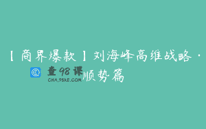 【商界爆款】刘海峰高维战略·顺势篇