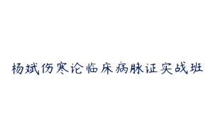 杨斌伤寒论临床病脉证实战班