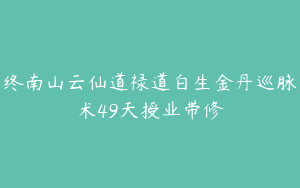 终南山云仙道禄道白生金丹巡脉术49天授业带修