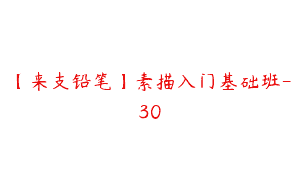 【来支铅笔】素描入门基础班-30