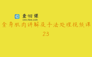 全身肌肉讲解及手法处理视频课23