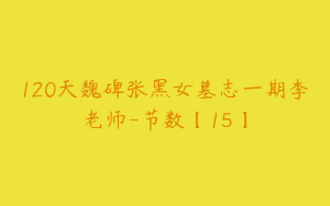 120天魏碑张黑女墓志一期李老师-节数【15】