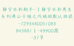 静兮水彩助手-【静兮水彩男生系列课公子陌之线稿班默认班级-7293480051083843881】-49900圆-37节