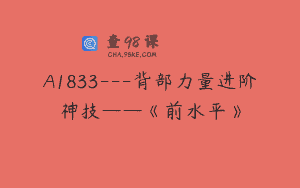 A1833—背部力量进阶神技——《前水平》
