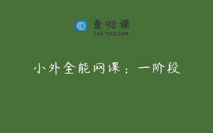 小外全能网课：一阶段