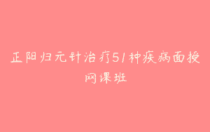 正阳归元针治疗51种疾病面授网课班