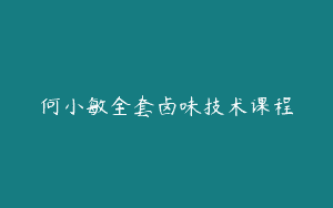 何小敏全套卤味技术课程