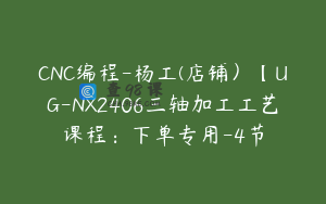 CNC编程-杨工(店铺）【UG-NX2406三轴加工工艺课程：下单专用-4节