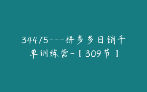 34475---拼多多日销千单训练营-【309节】