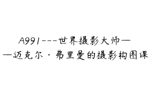 A991—世界摄影大师——迈克尔·弗里曼的摄影构图课