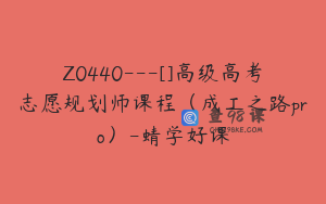 Z0440---[]高级高考志愿规划师课程（成工之路pro）-蜻学好课
