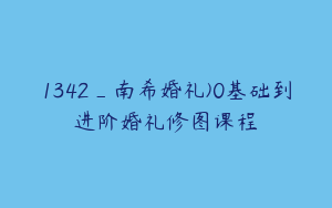1342_南希婚礼)0基础到进阶婚礼修图课程