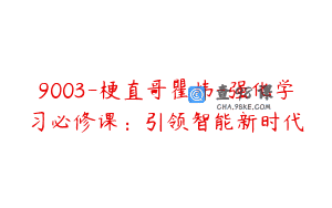 9003-梗直哥瞿炜-强化学习必修课：引领智能新时代