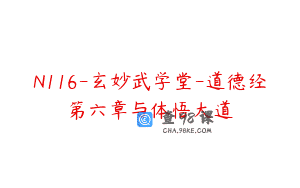 N116-玄妙武学堂-道德经第六章与体悟大道