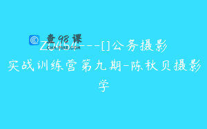 Z0454---[]公务摄影实战训练营第九期-陈秋贝摄影学