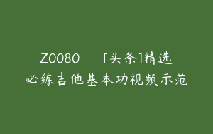 Z0080---[头条]精选必练吉他基本功视频示范