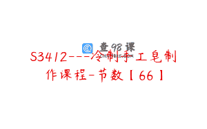 S3412—冷制手工皂制作课程-节数【66】
