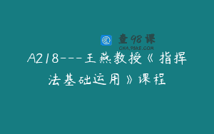 A218—王燕教授《指挥法基础运用》课程