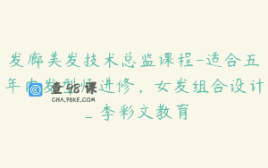 发廊美发技术总监课程-适合五年内发型师进修，女发组合设计_李彩文教育