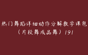 热门舞蹈详细动作分解教学课包（片段舞成品舞）191