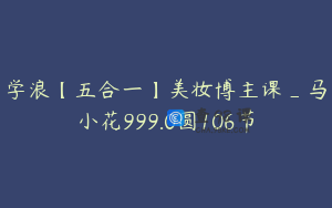 学浪【五合一】美妆博主课_马小花999.0圆106节