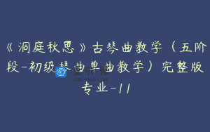 《洞庭秋思》古琴曲教学（五阶段-初级琴曲单曲教学）完整版专业-11