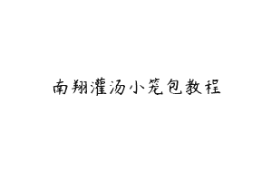南翔灌汤小笼包教程