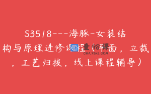 S3518—海豚-女装结构与原理进修课程（平面，立裁，工艺归拔，线上课程辅导）