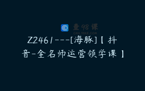 Z2461---[海豚]【抖音-全名师运营领学课】