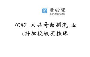 7042-大兵哥数据流-dou抖加投放实操课