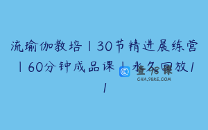 流瑜伽教培｜30节精进晨练营｜60分钟成品课｜永久回放11