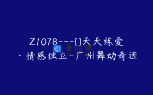 Z1078---[]天天练爱·情感独立-广州舞动奇迹