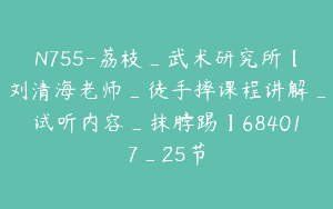 N755-荔枝_武术研究所【刘清海老师_徒手摔课程讲解_试听内容_抹脖踢】684017_25节