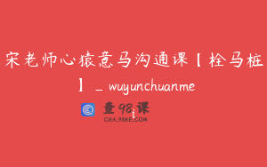 宋老师心猿意马沟通课【栓马桩】_wuyunchuanmei