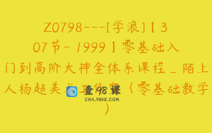 Z0798---[学浪]【307节-￥1999】零基础入门到高阶大神全体系课程_陌上人杨超美术工作室（零基础教学）
