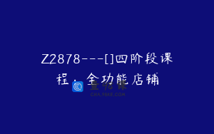 Z2878---[]四阶段课程：全功能店铺