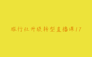 旅行社升级转型直播课17