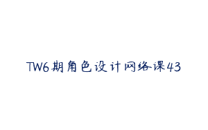 TW6期角色设计网络课43