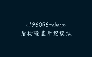 c196056-abaqus盾构隧道开挖模拟