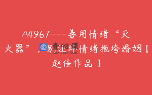 A4967---善用情绪“灭火器”，别让坏情绪拖垮婚姻【赵佳作品】