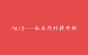 A613—临床内科提升班