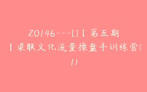 Z0146---[]【第五期】渠联文化流量操盘手训练营(1)