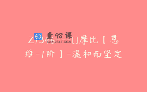 Z1346—[]摩比【思维-1阶】-温和而坚定