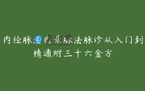 内经脉法内景脉法脉诊从入门到精通附三十六金方