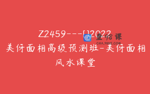 Z2459---[]2022美伢面相高级预测班-美伢面相风水课堂