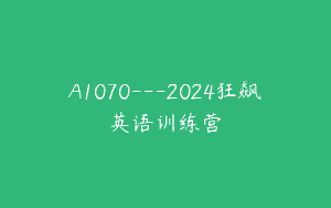 A1070—2024狂飙英语训练营