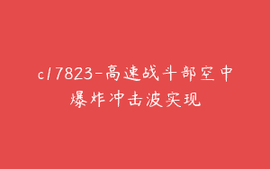 c17823-高速战斗部空中爆炸冲击波实现